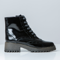 Botin Negro estilo Militar 