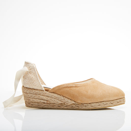 Sandalia Rafia  Camel con Taco