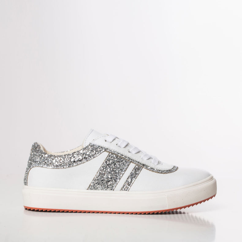 Zapatilla Blanca y Plateado Sustentable